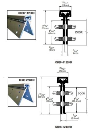 Continuous Geared Aluminum HingesCH88 1120HD & CH88 2240HD - Heavy Duty Full-Mortise